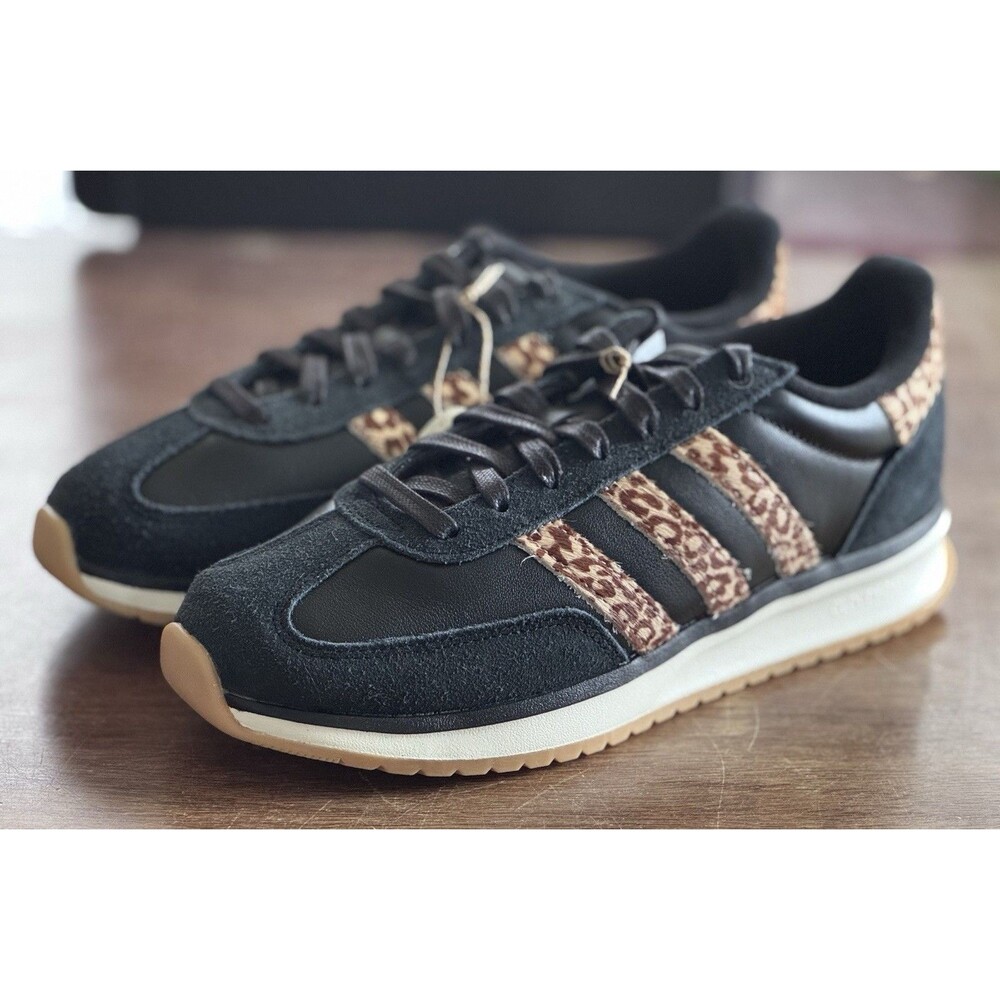 Women’s Size 9.5 adidas Run 70s 2.0 Black Leopard Retro Gum KI5790 NIB